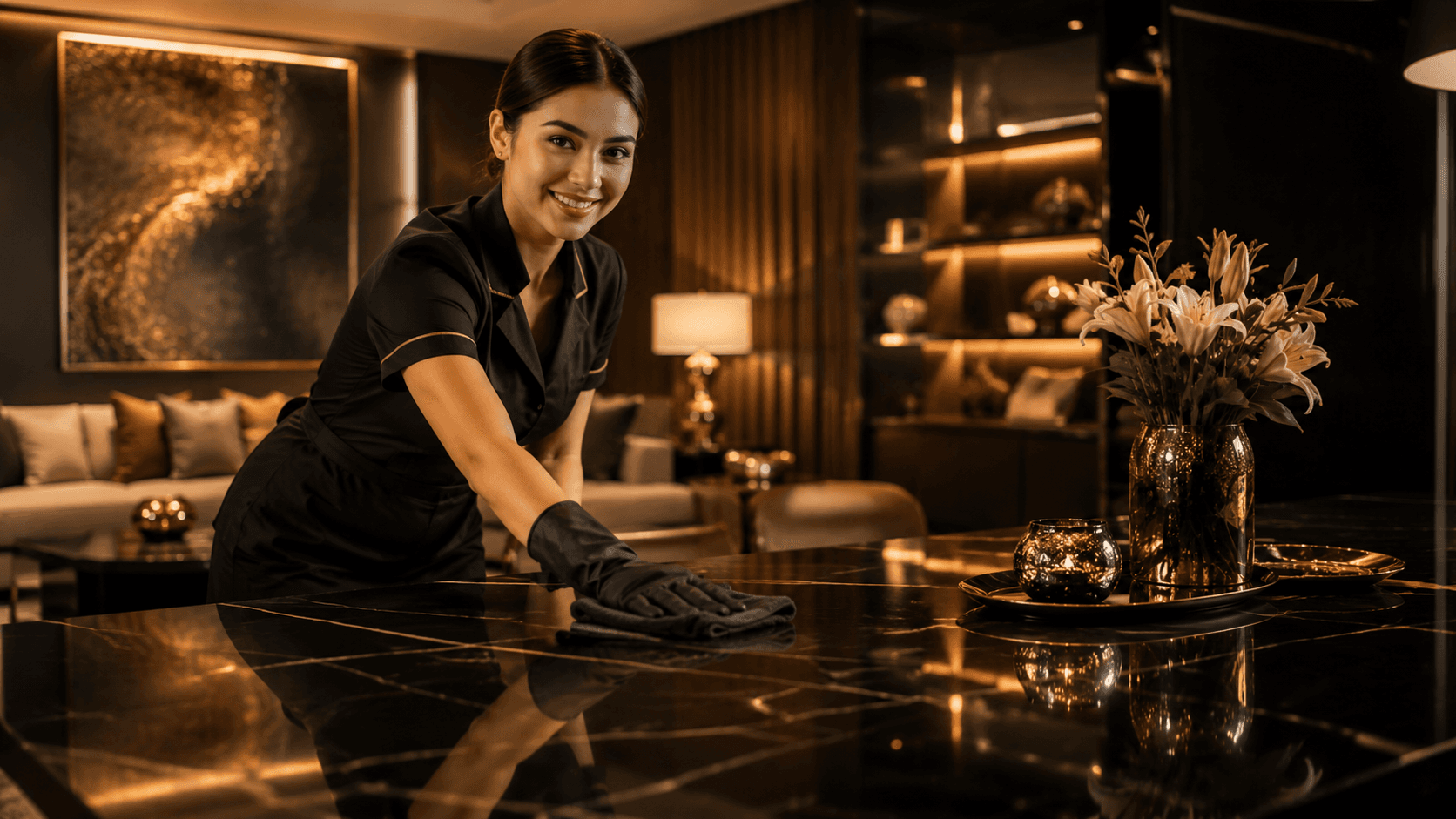 RAR Events expert cleaning staff washing executive marble top